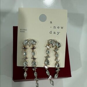A New Day Crystal and Gold Earrings